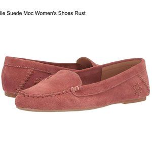 Millie Suede Mocassin in Rust Brown